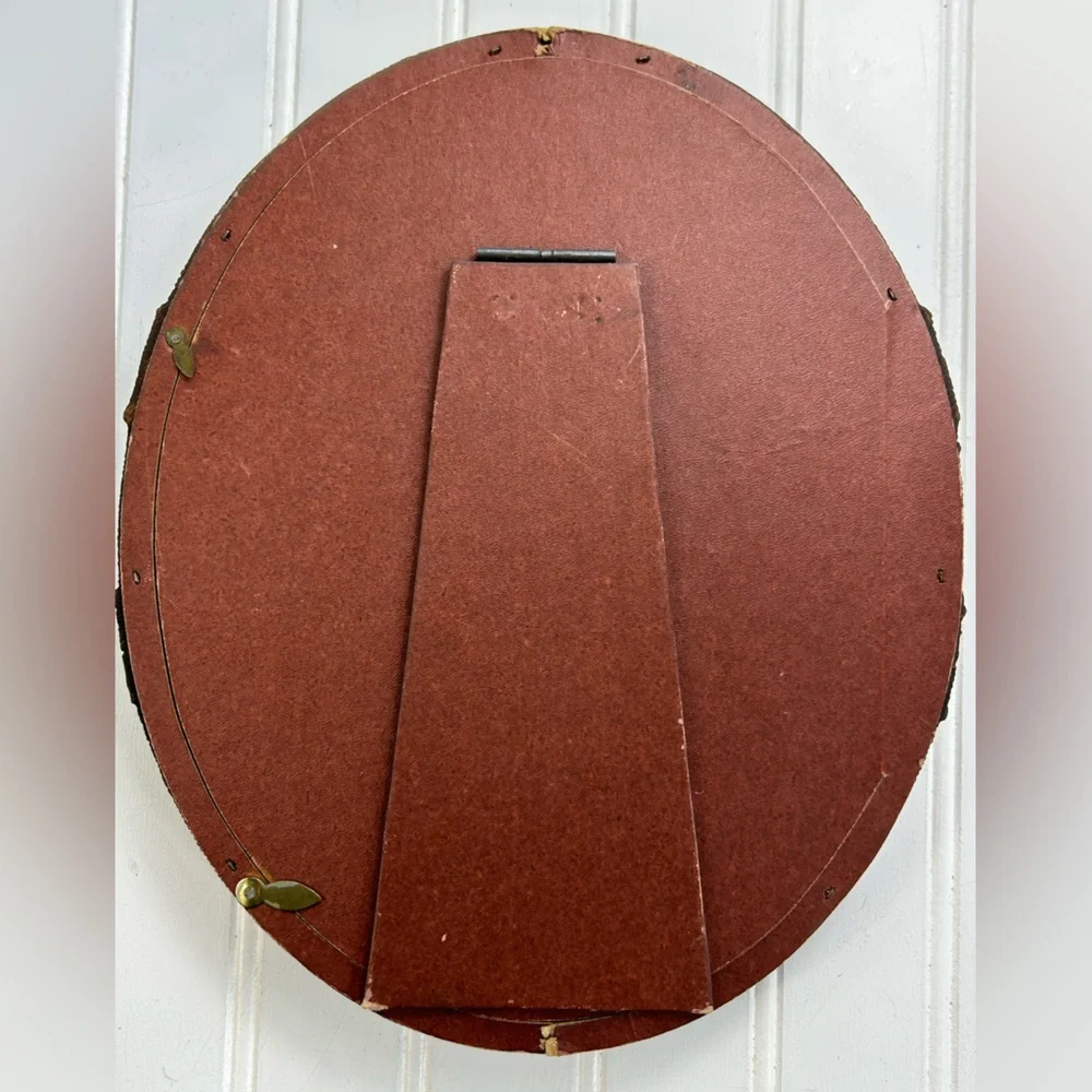 Vintage Frame Brown Oval Woven Style Wall Art Home Gallery Wall 9x11